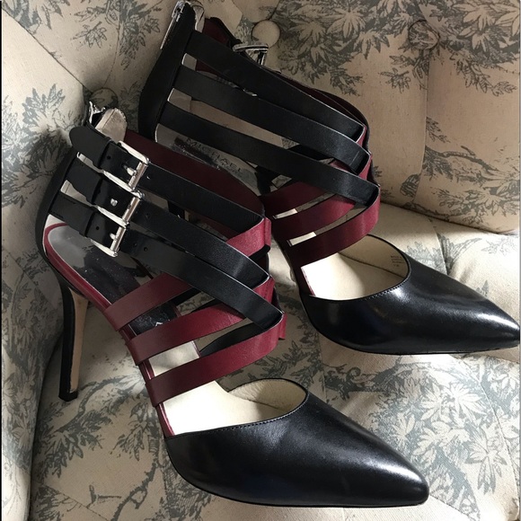 Michael Kors Shoes - Michael Kors Size 11  leather heels burgundy/black